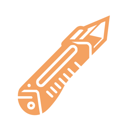 Utility Knife Cutter Logo #F4A261