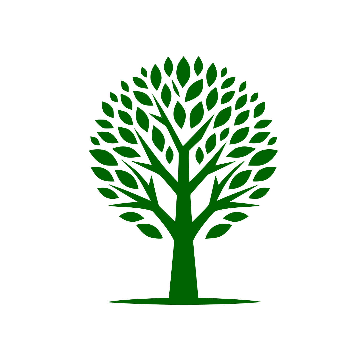 Round Tree Canopy Logo #006400