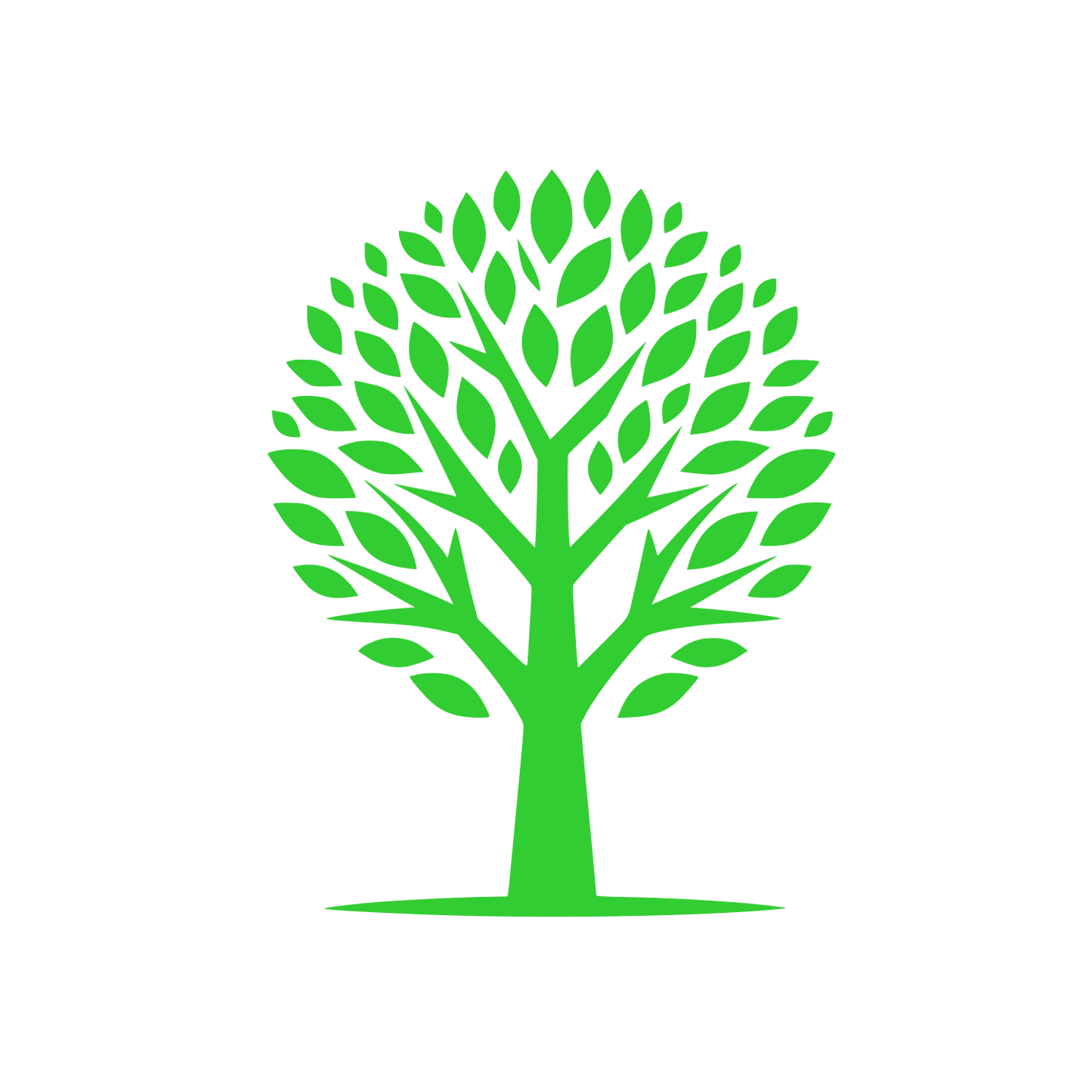 Round Tree Canopy Logo #32CD32