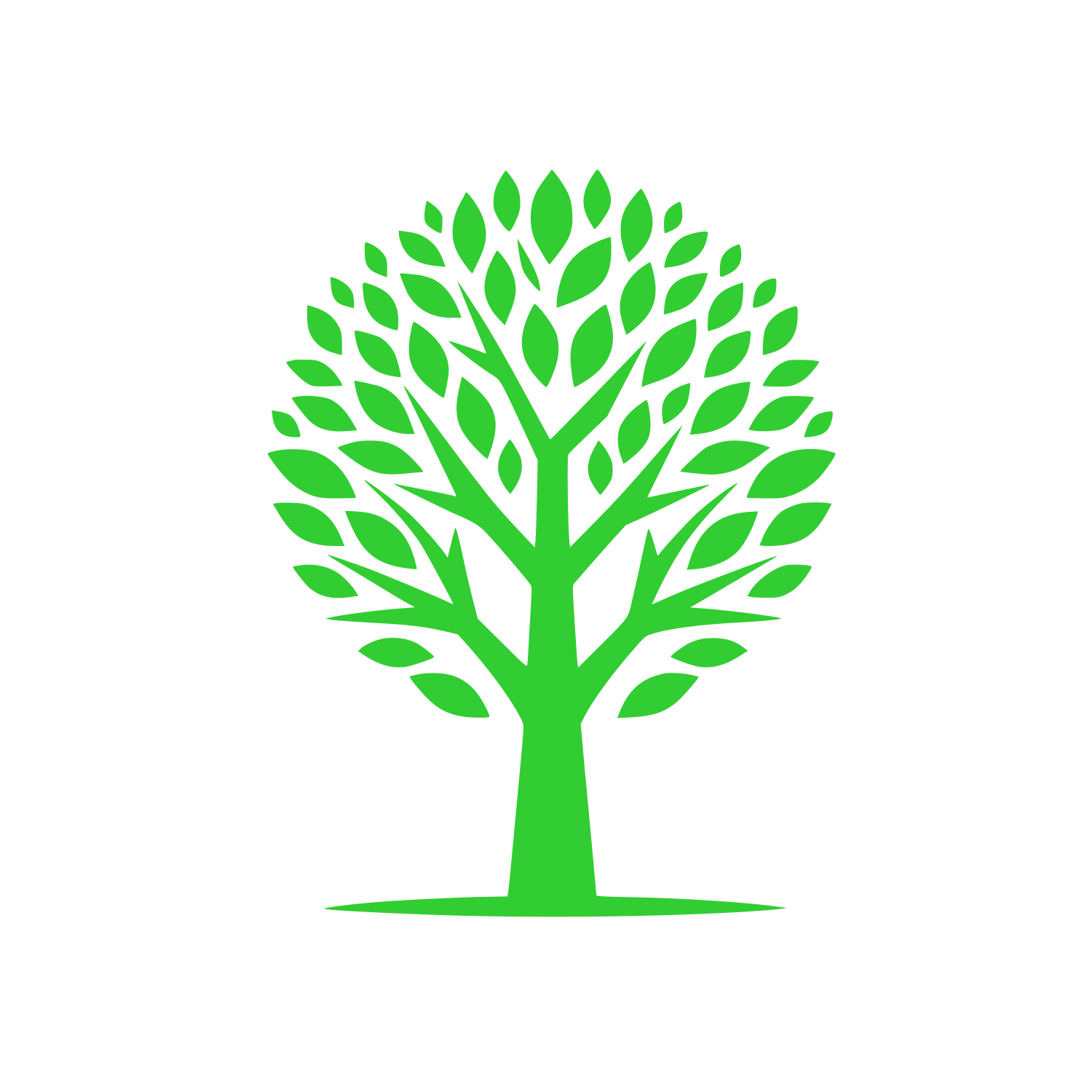 Round Tree Canopy Logo #32CD32