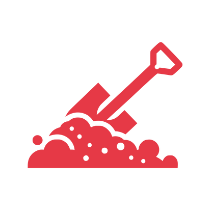 Shovel Digging Ground Logo #E63946