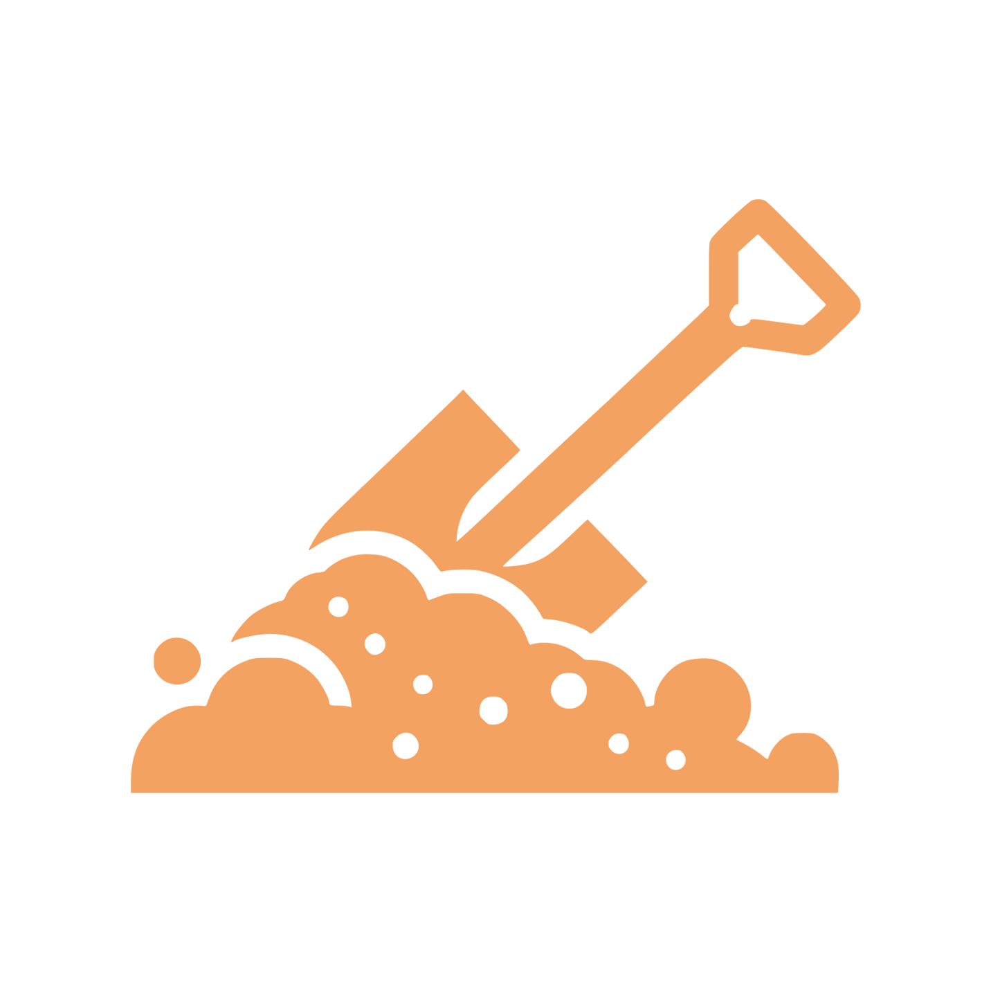Shovel Digging Ground Logo #F4A261