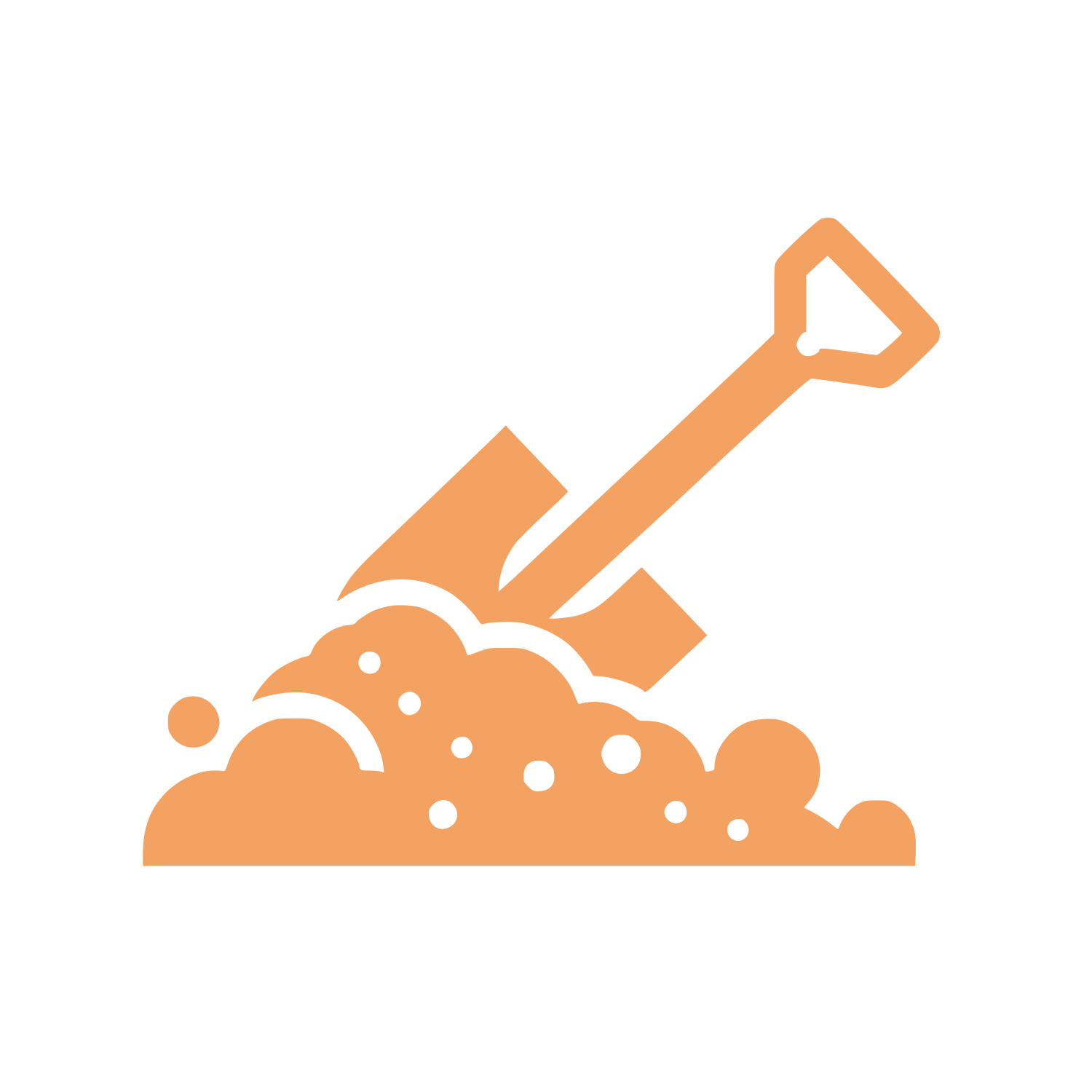 Shovel Digging Ground Logo #F4A261