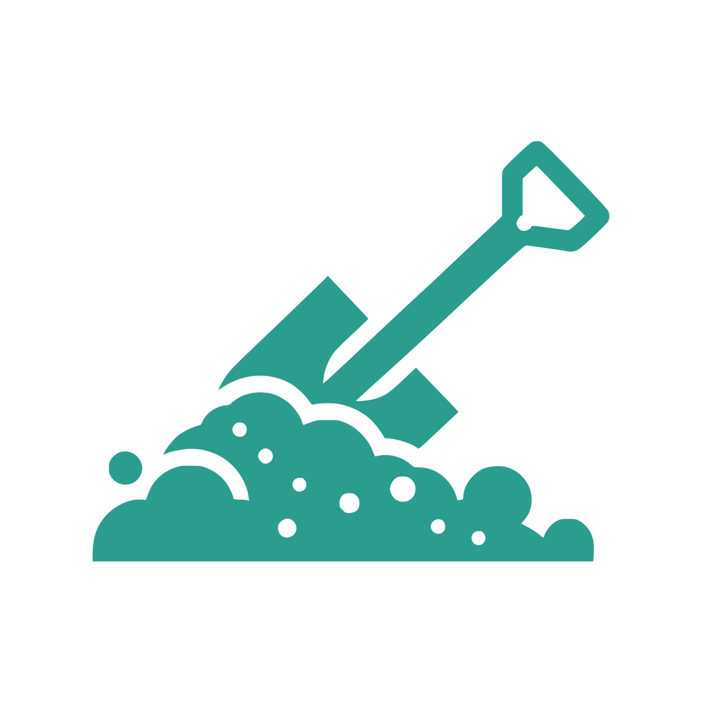 Shovel Digging Ground Logo #2A9D8F