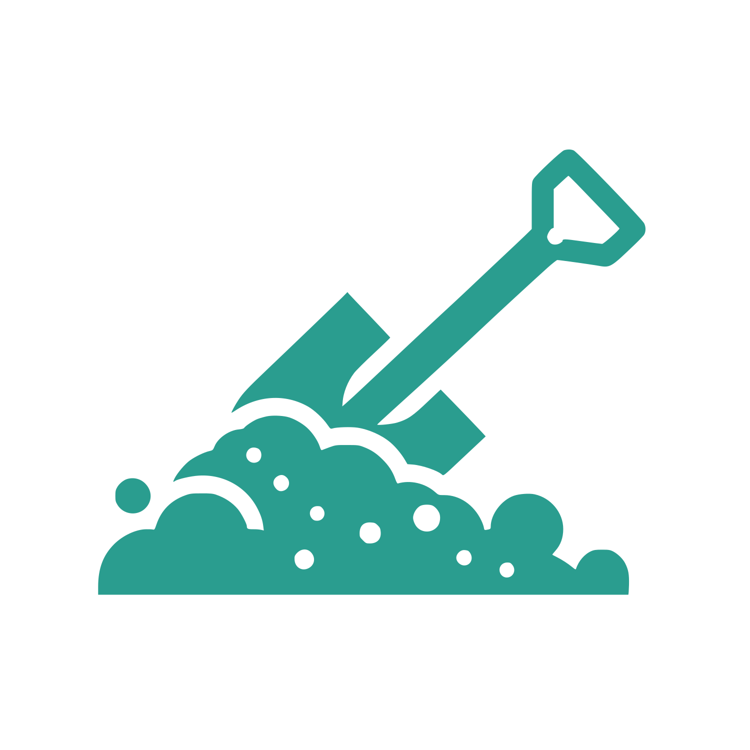 Shovel Digging Ground Logo #2A9D8F