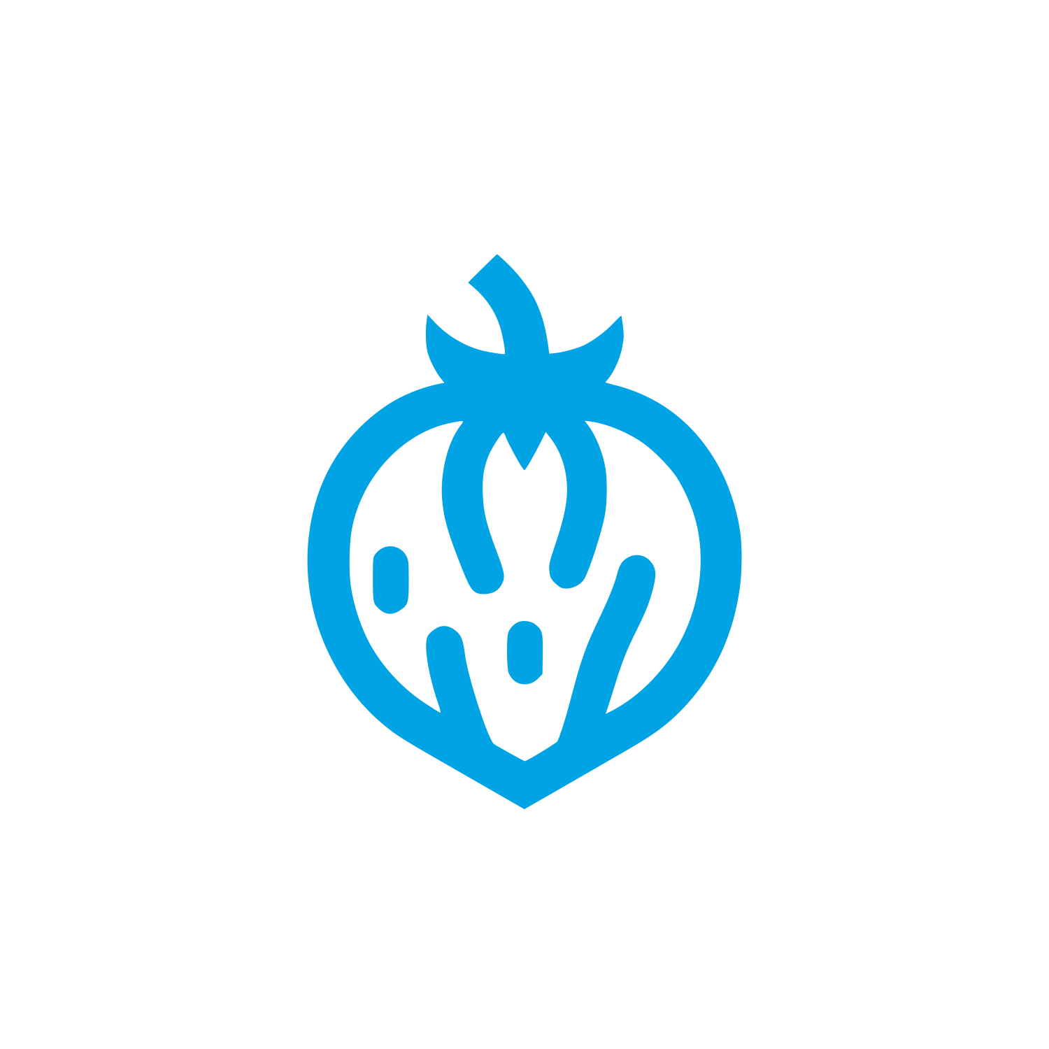 Logo of a Strawberry #00a3e4