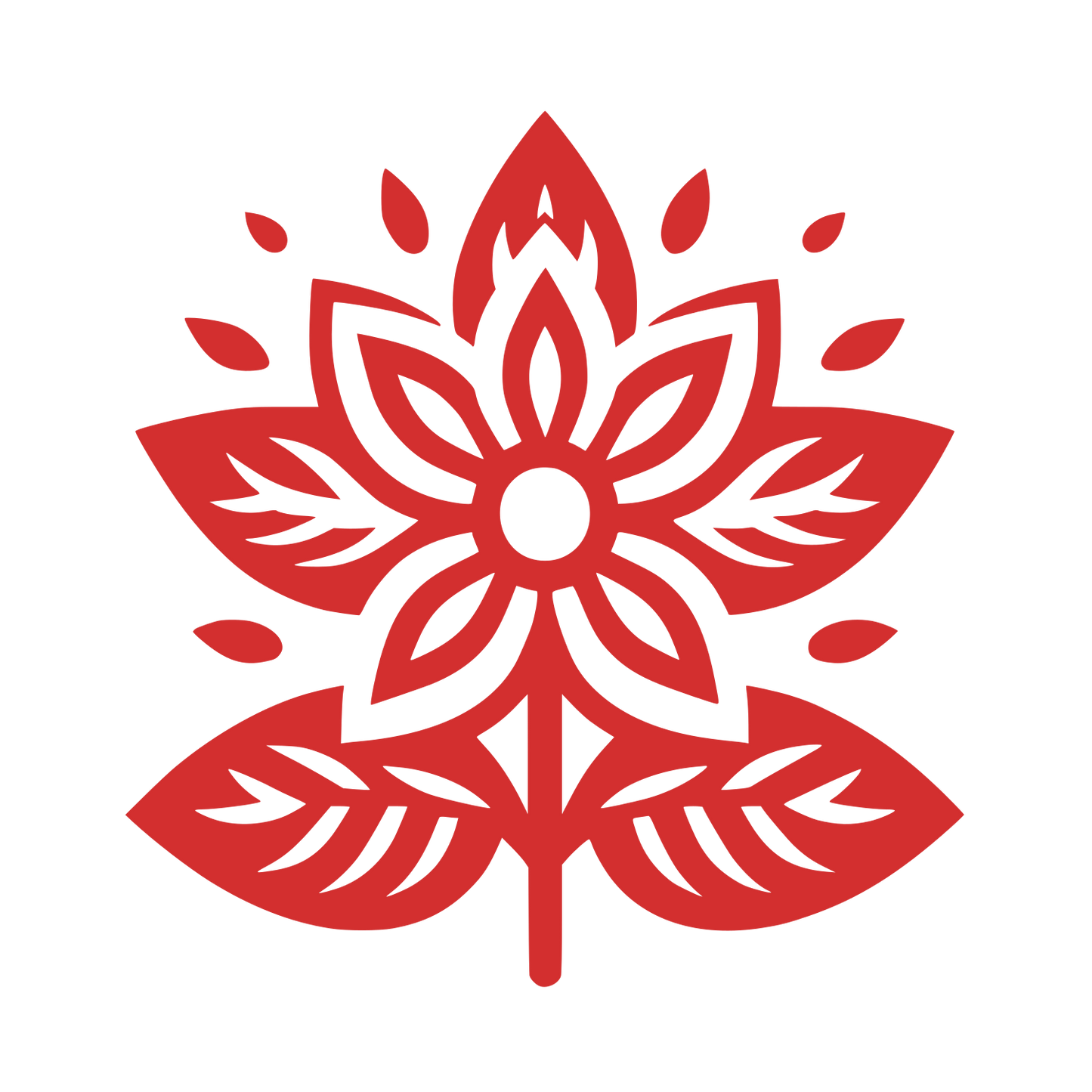 Symmetrical Flower Petal Logo #D32F2F