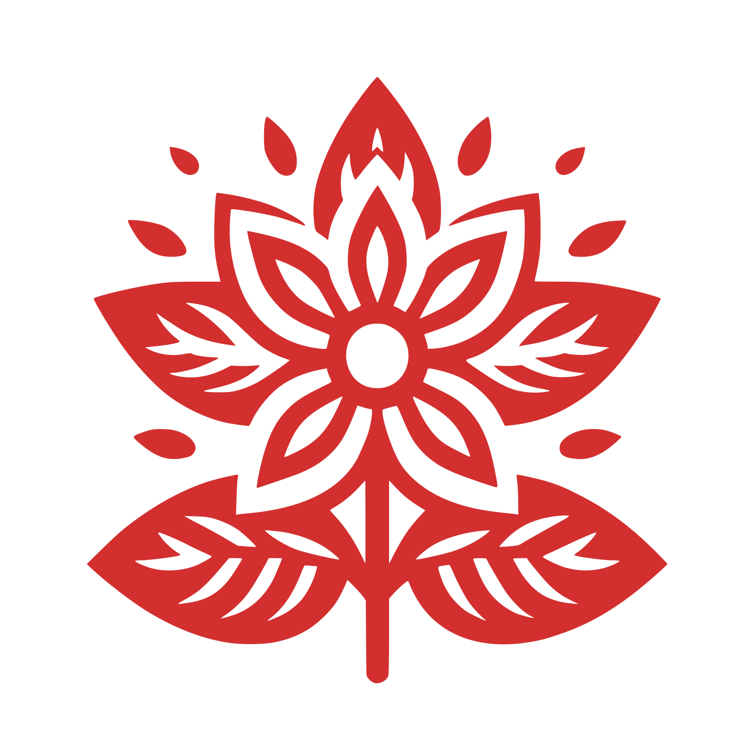 Symmetrical Flower Petal Logo #D32F2F