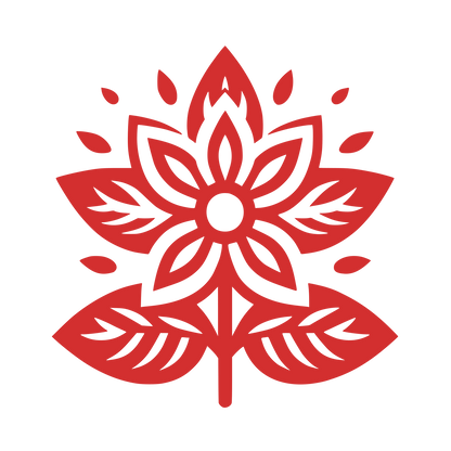 Symmetrical Flower Petal Logo #D32F2F