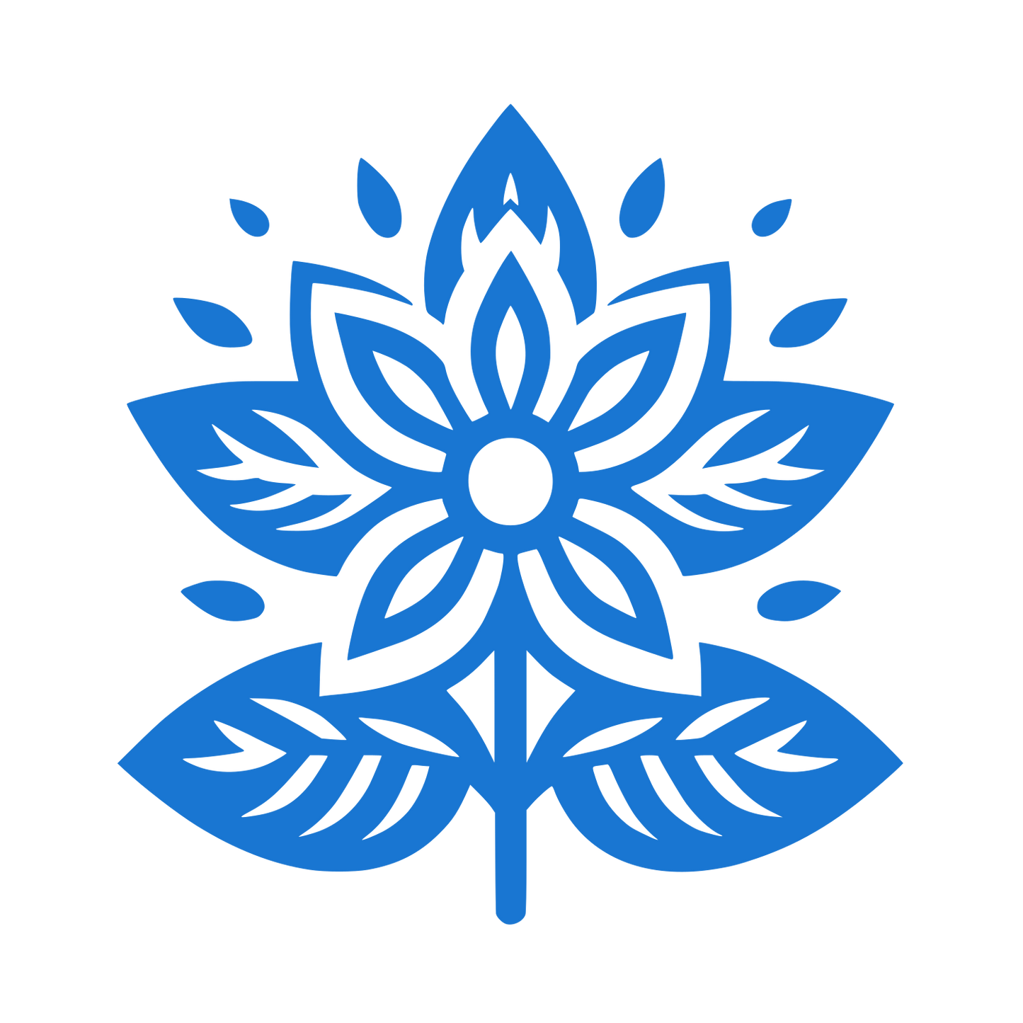 Symmetrical Flower Petal Logo #1976D2