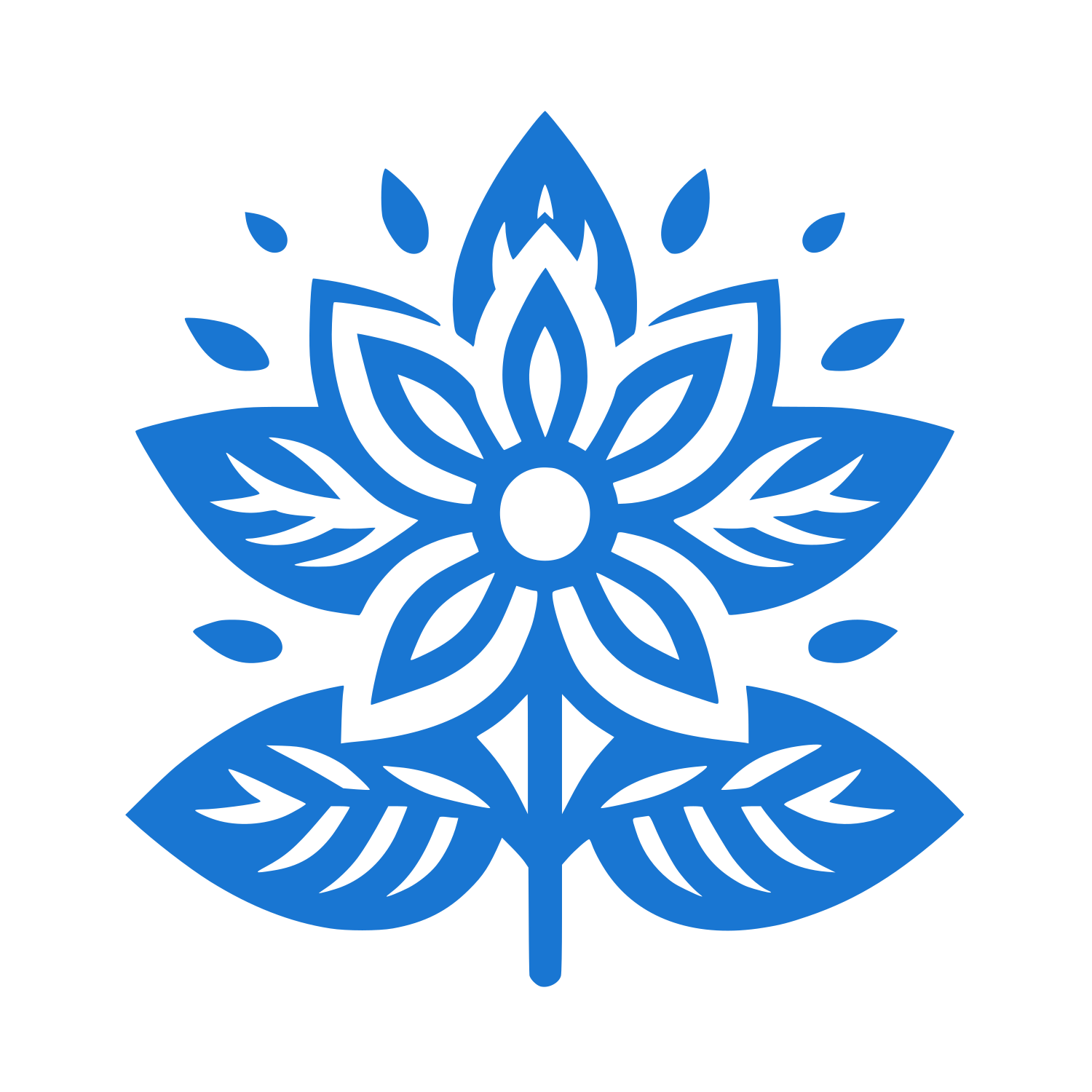Symmetrical Flower Petal Logo #1976D2