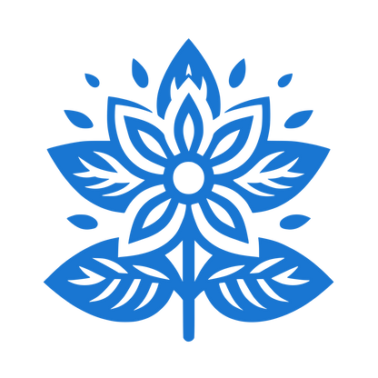 Symmetrical Flower Petal Logo #1976D2