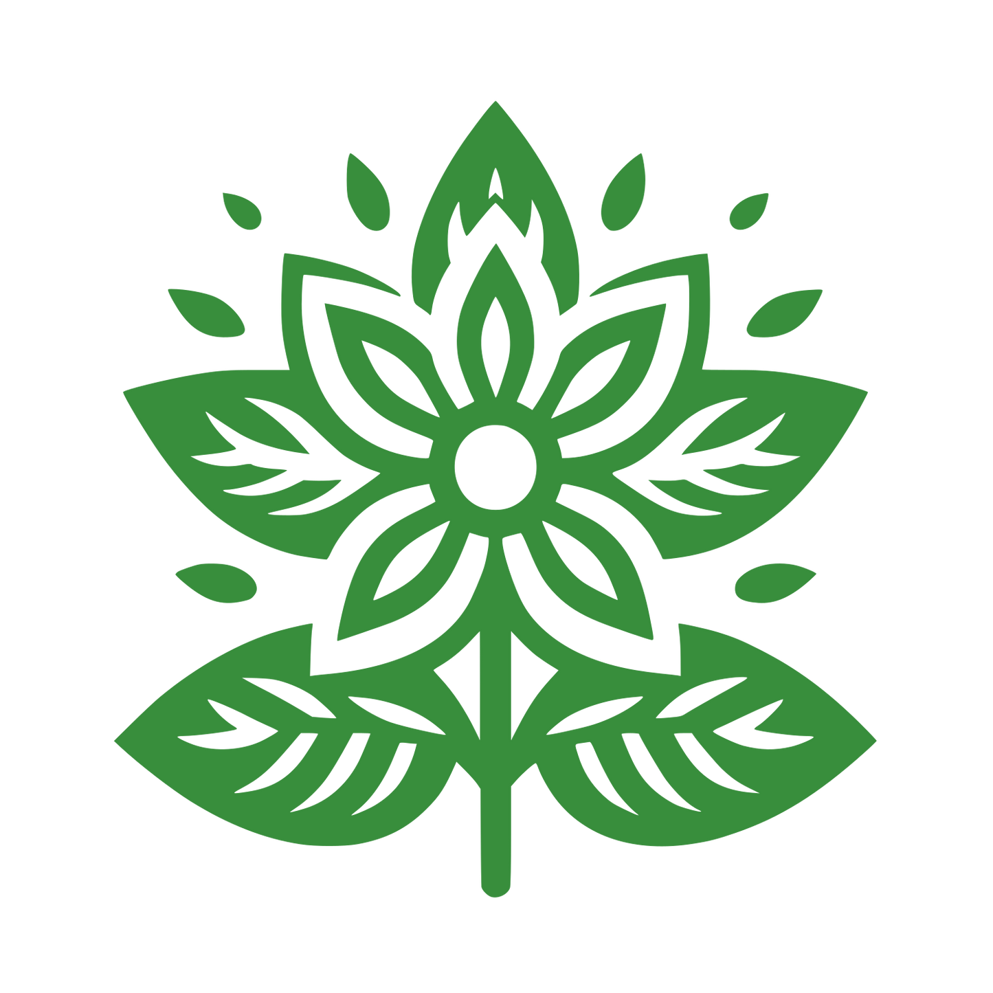 Symmetrical Flower Petal Logo #388E3C