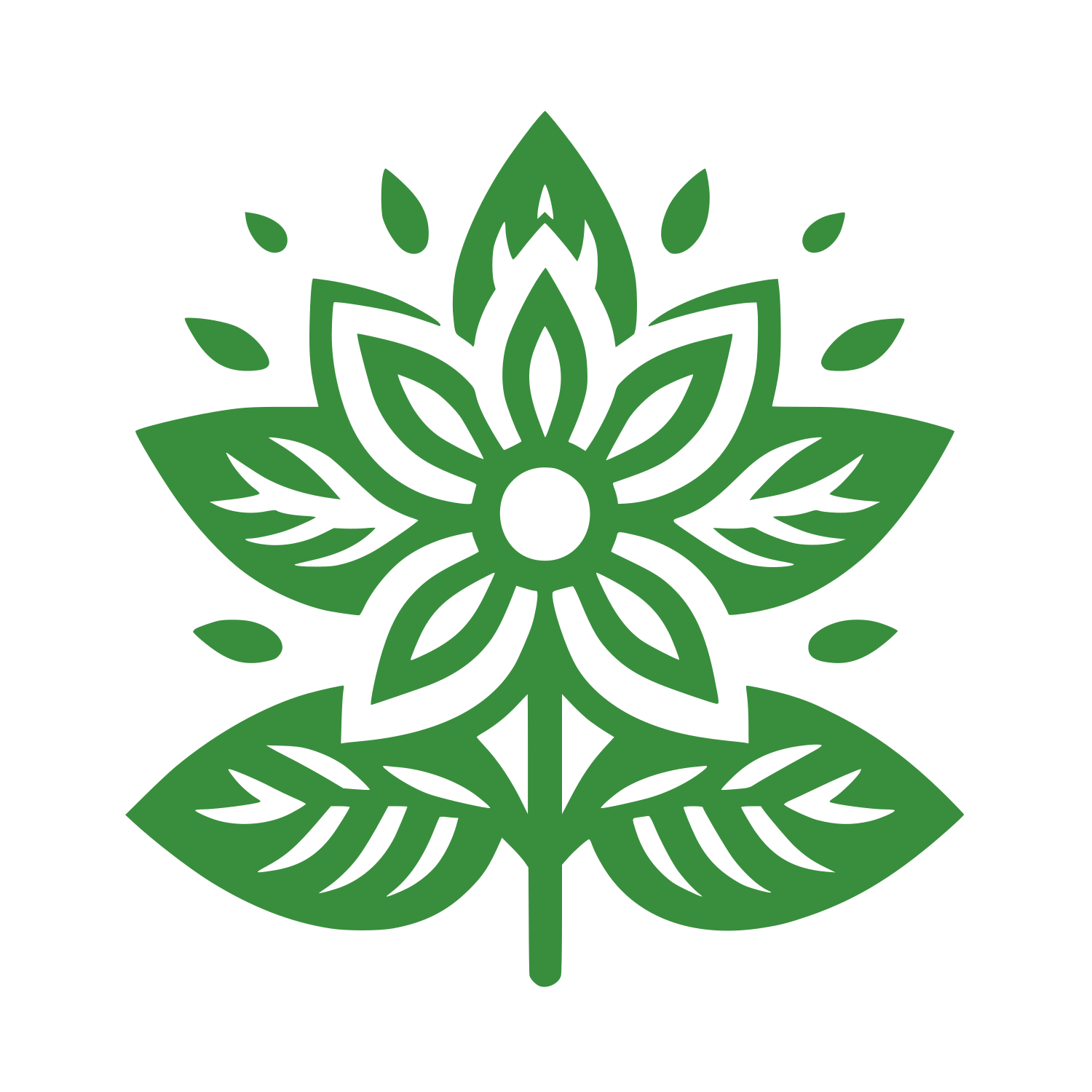 Symmetrical Flower Petal Logo #388E3C