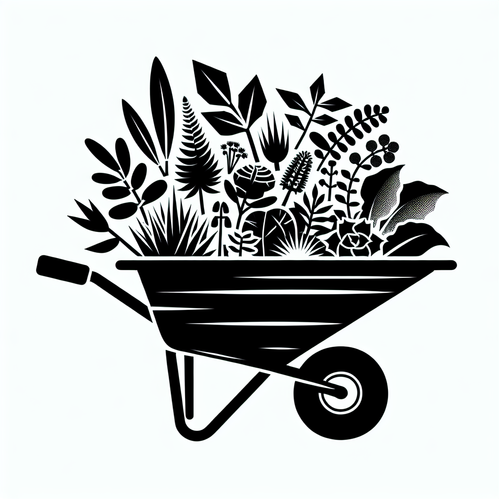 Wheelbarrow with Plants Logo