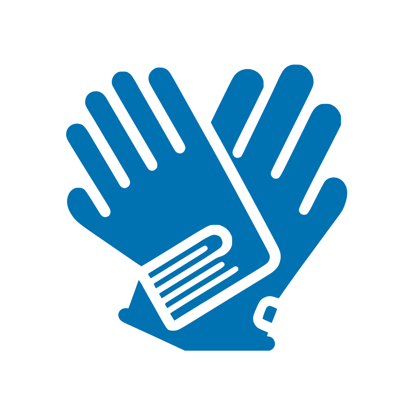 Overlapping Work Gloves Logo #0072B2
