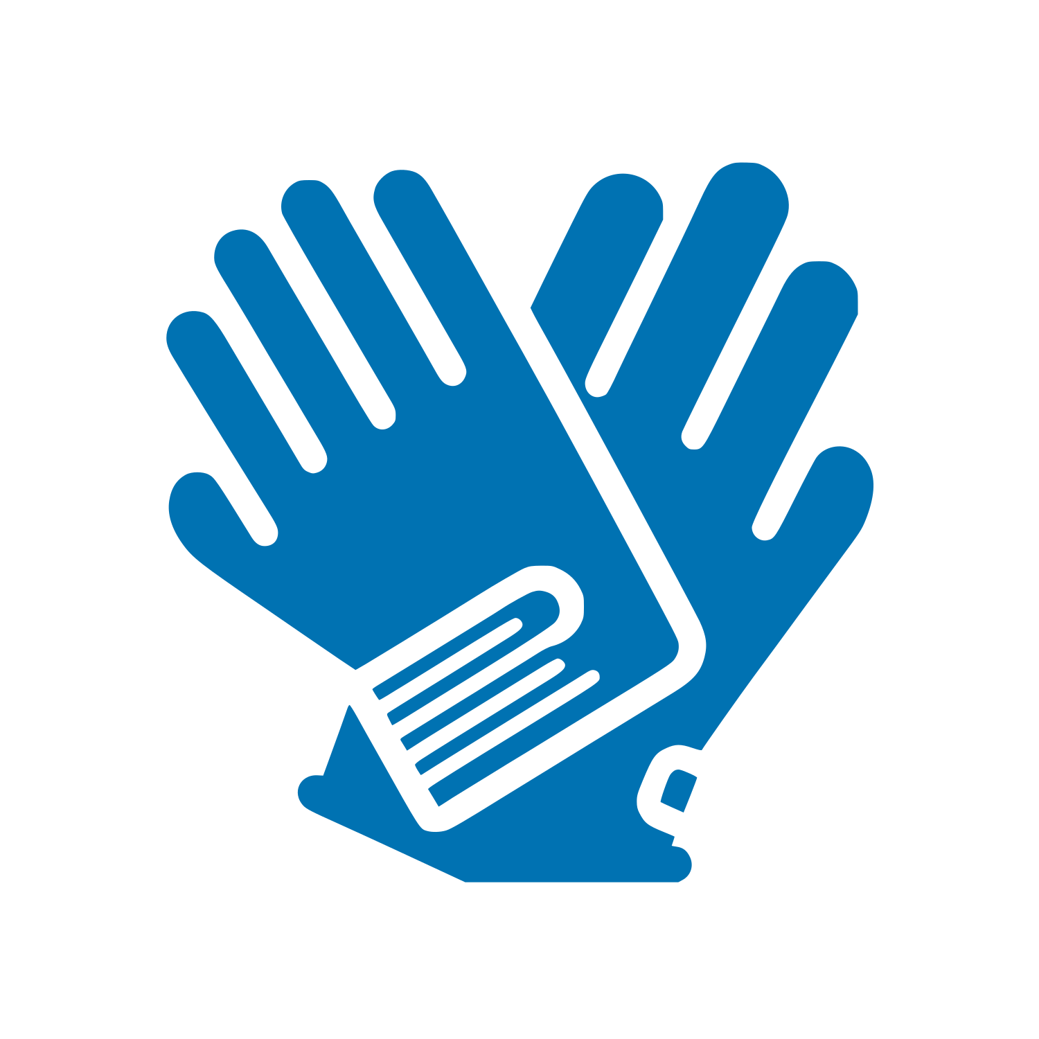 Overlapping Work Gloves Logo #0072B2