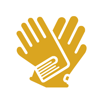 Overlapping Work Gloves Logo #DAA520