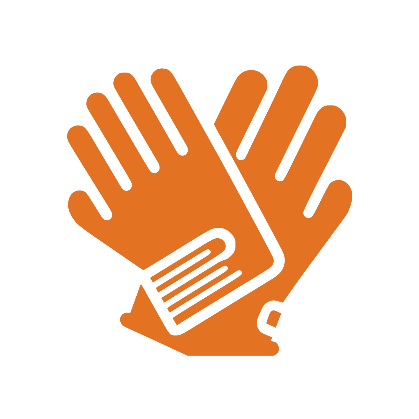 Overlapping Work Gloves Logo #E37222