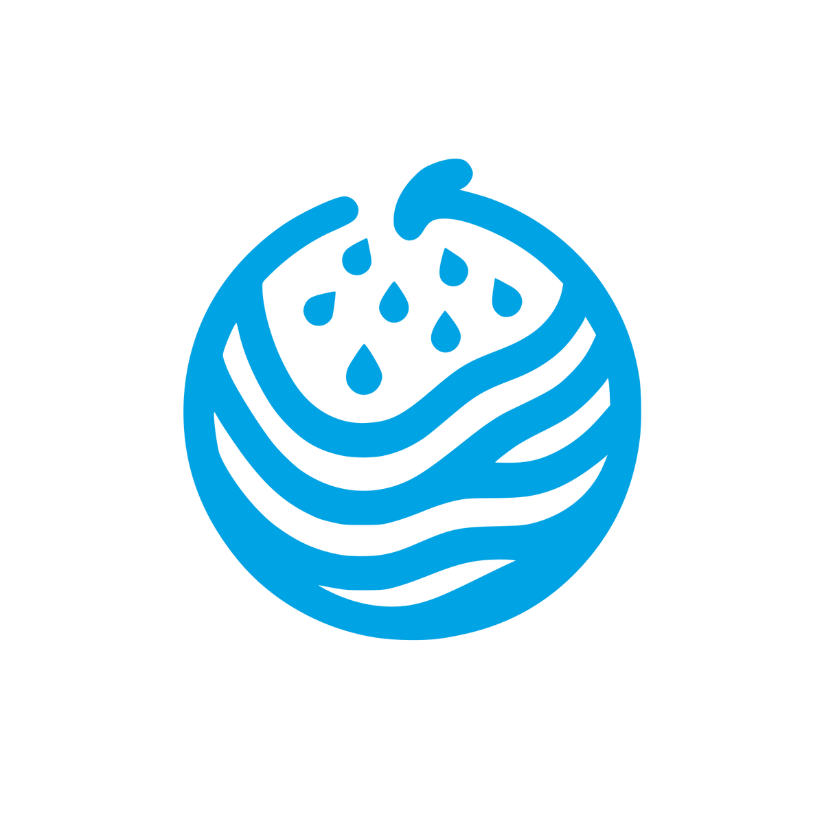 Logo with Water Droplets #00a3e4