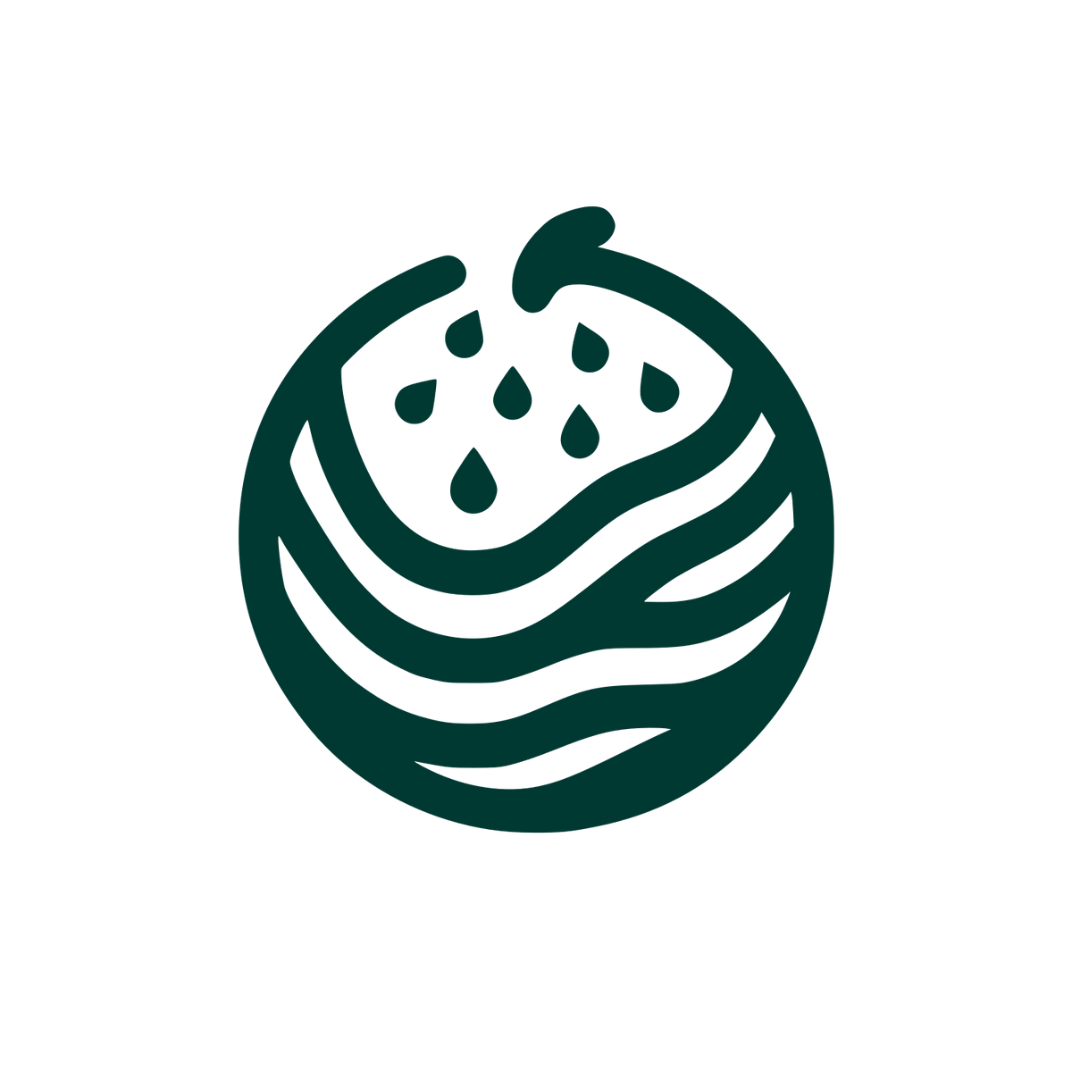 Logo with Water Droplets #003932