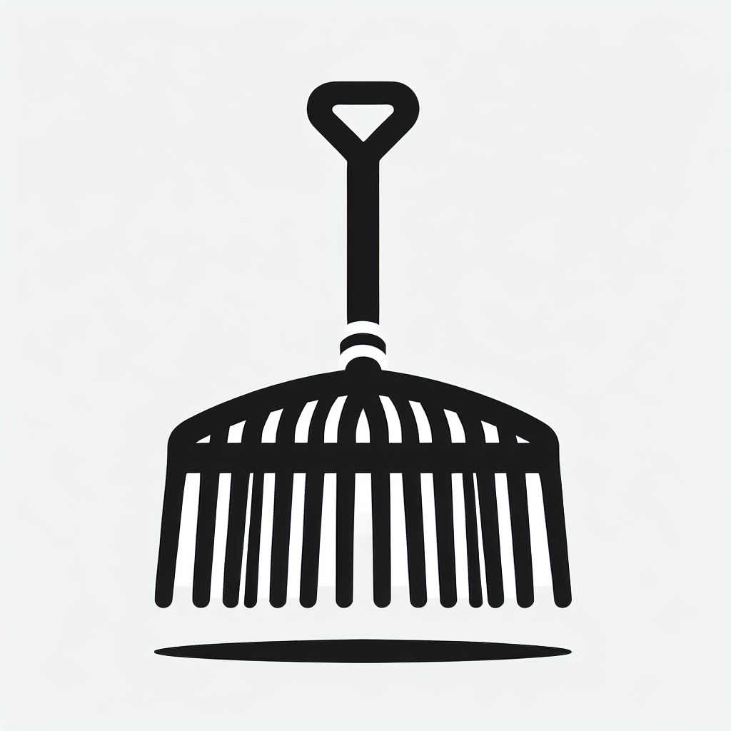 Leaf Rake Tool Logo