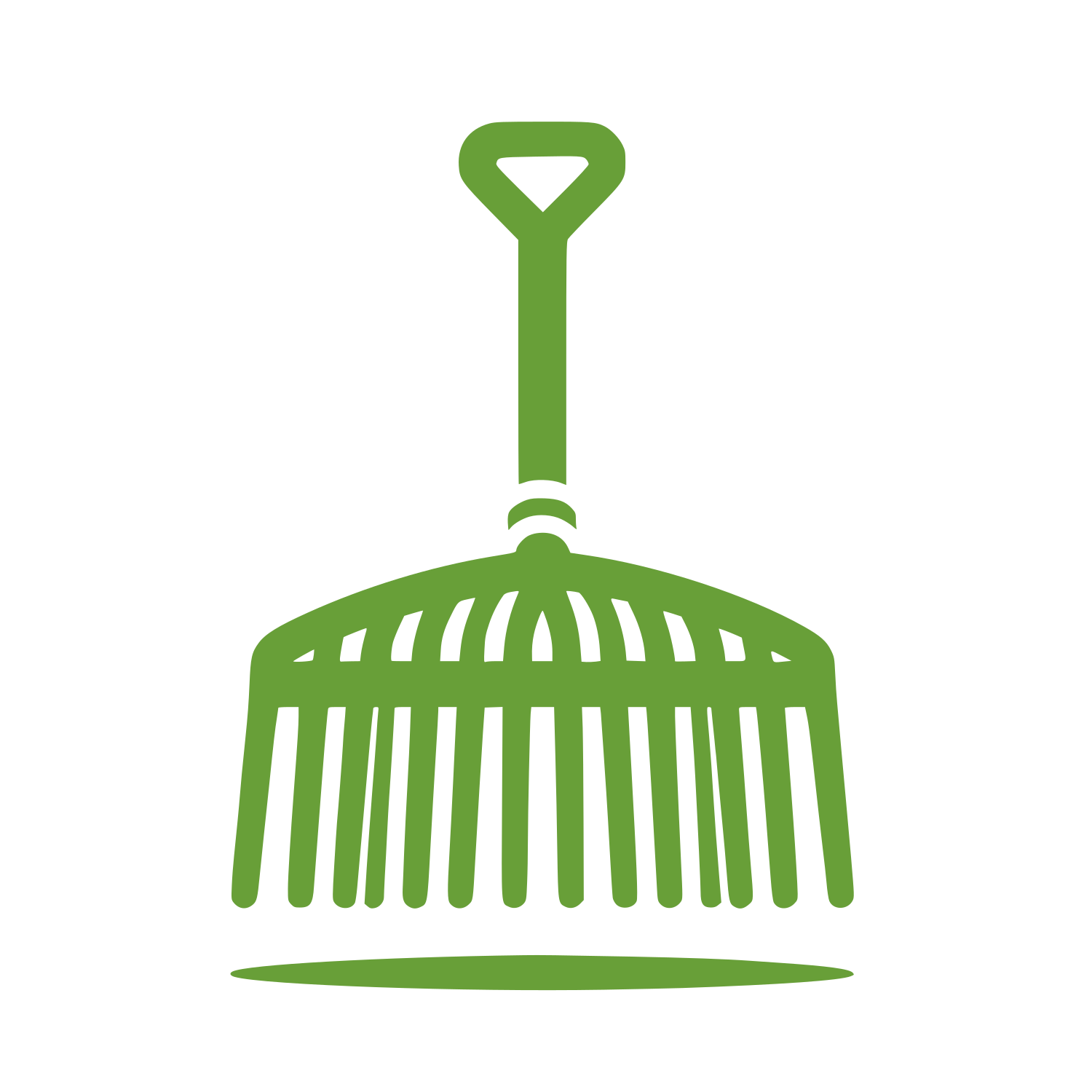 Leaf Rake Tool Logo #689F38