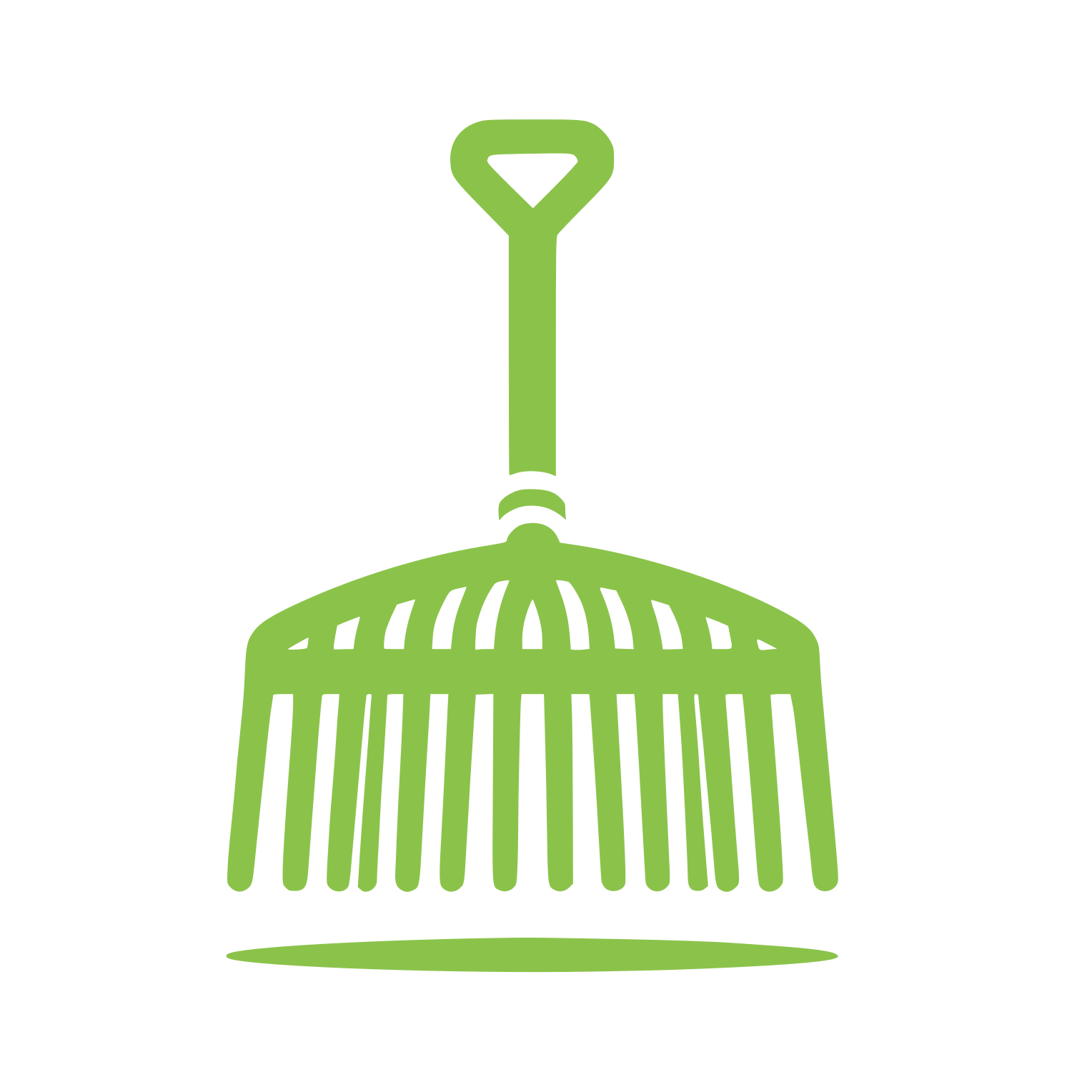 Leaf Rake Tool Logo #8BC34A