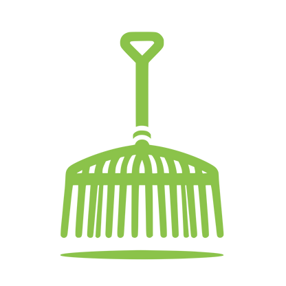Leaf Rake Tool Logo #8BC34A