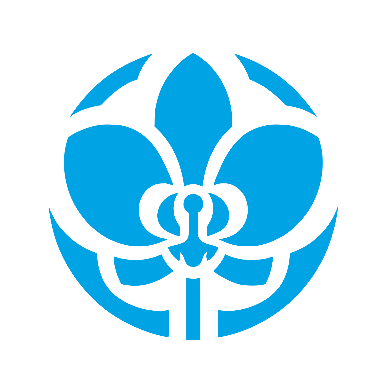 Logo of Orchid Flower #00a3e4