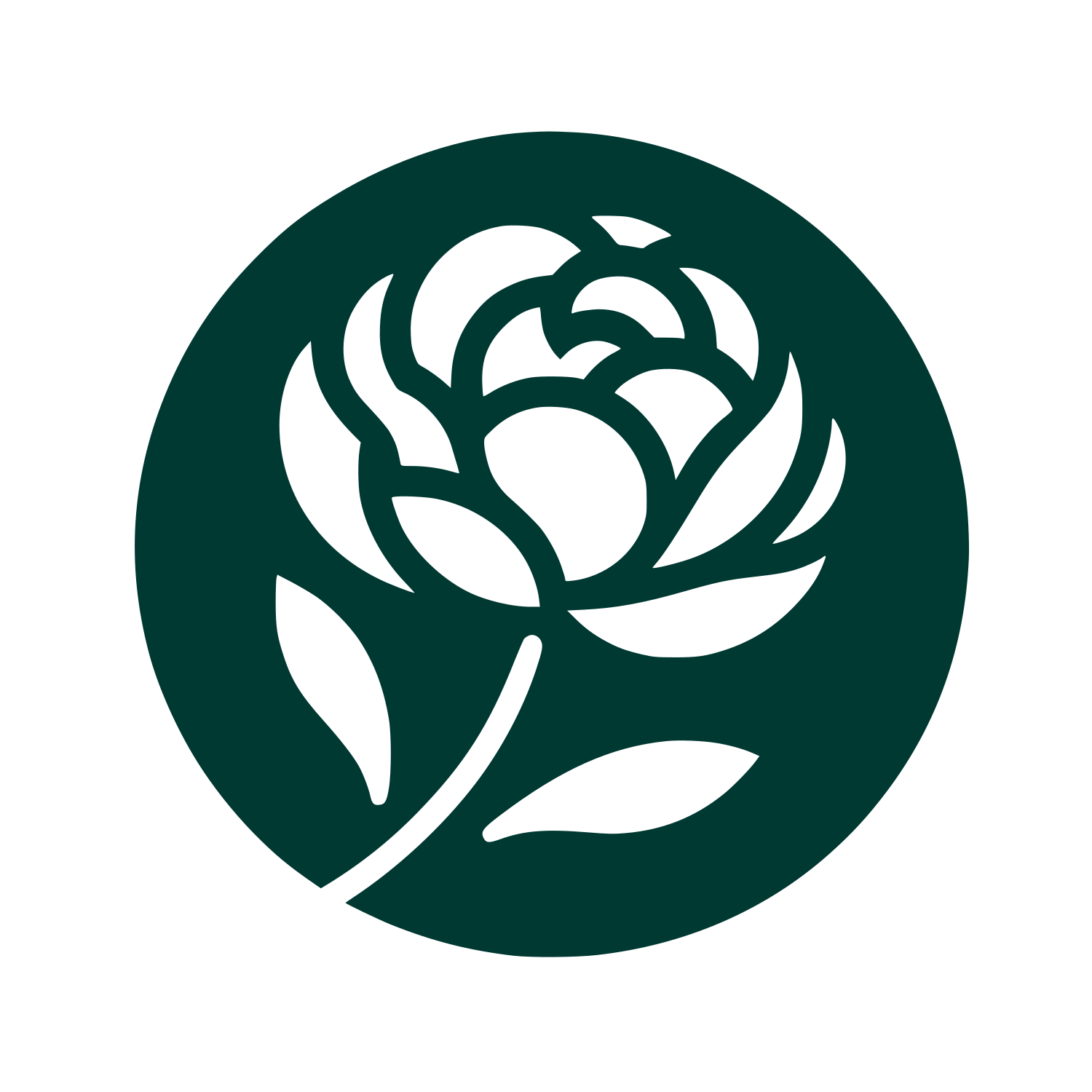 Rose Flower Logo #003932