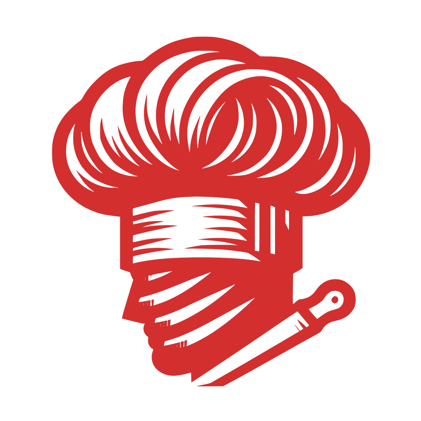 Chef Hat and Knife Logo #D32F2F