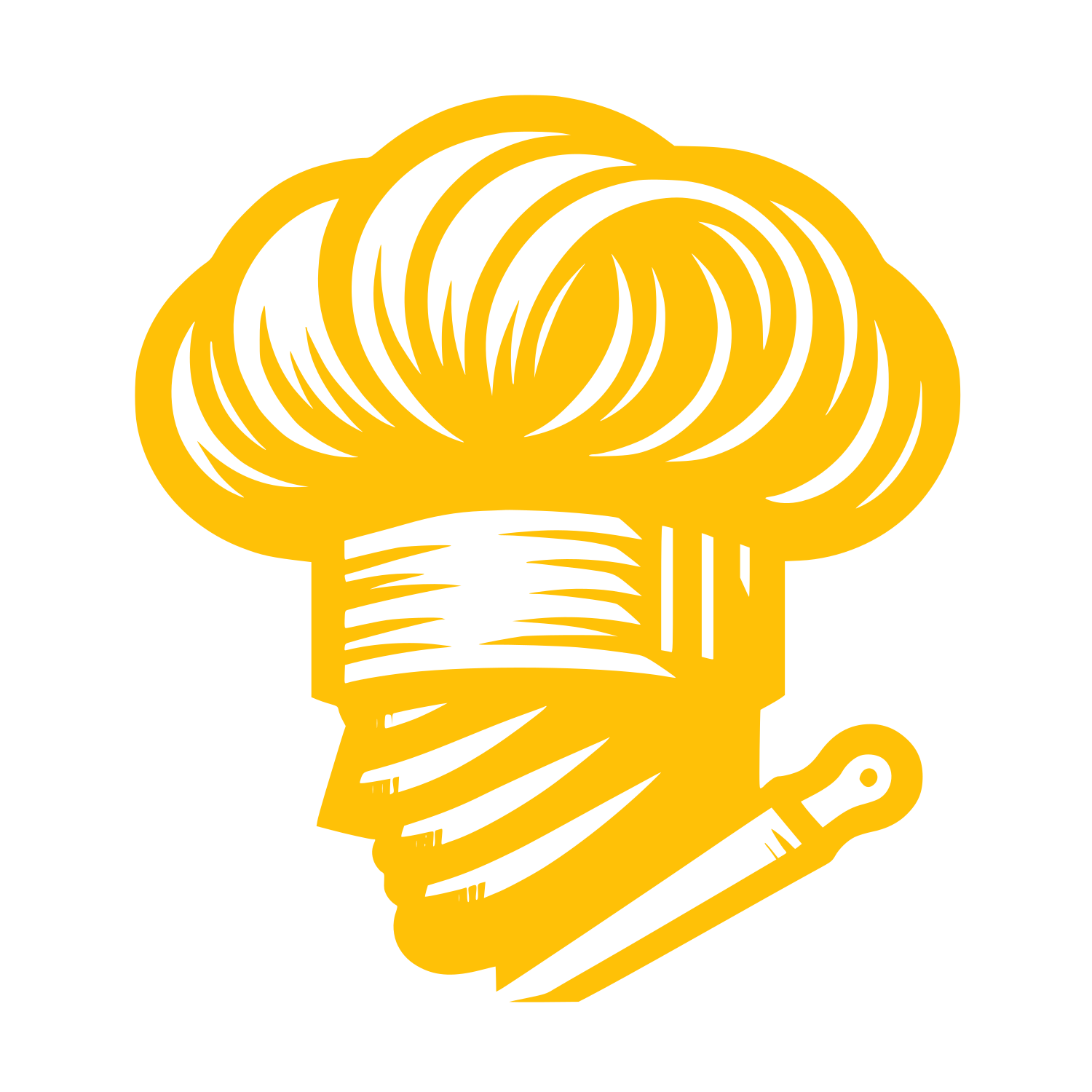 Chef Hat and Knife Logo #FFC107