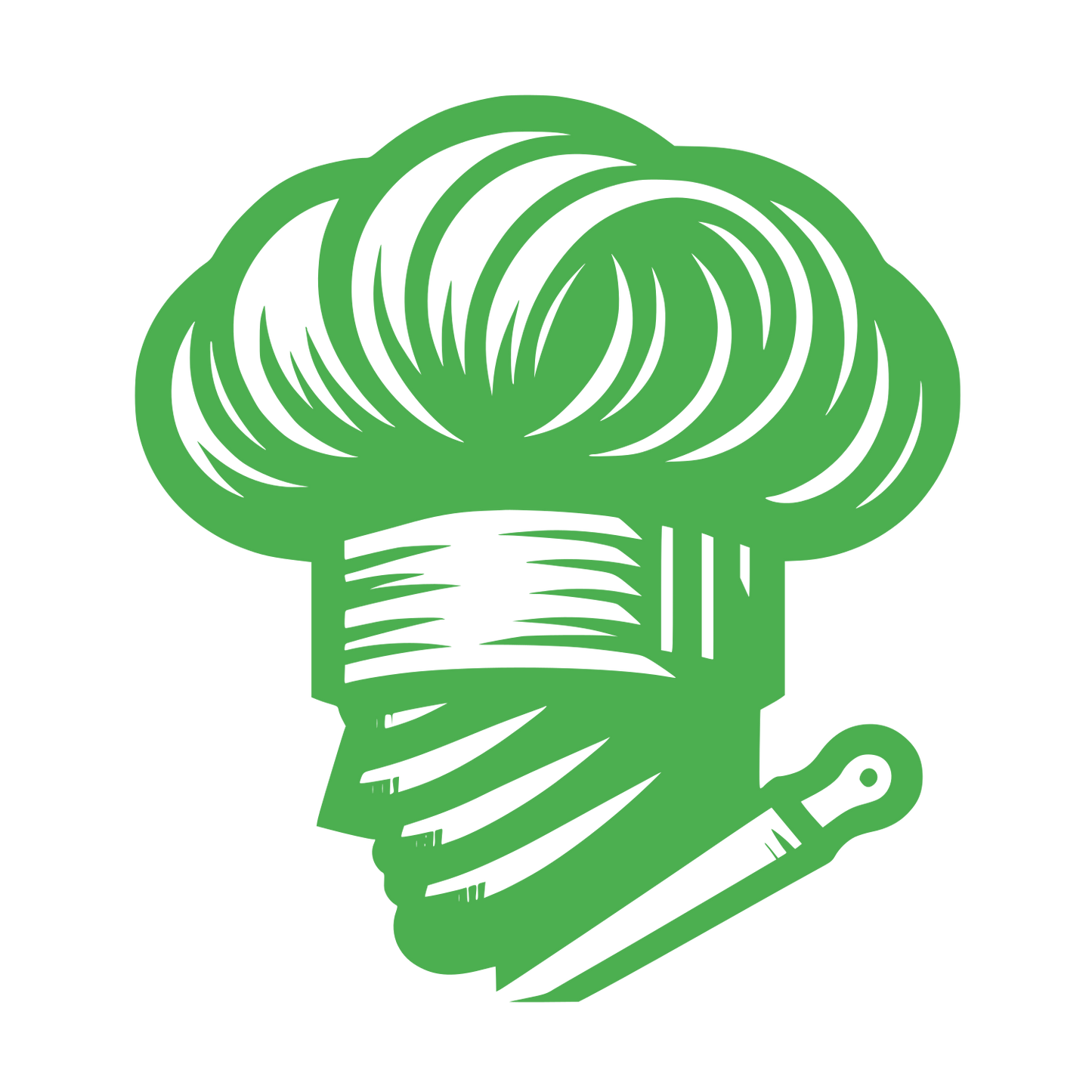 Chef Hat and Knife Logo #4CAF50
