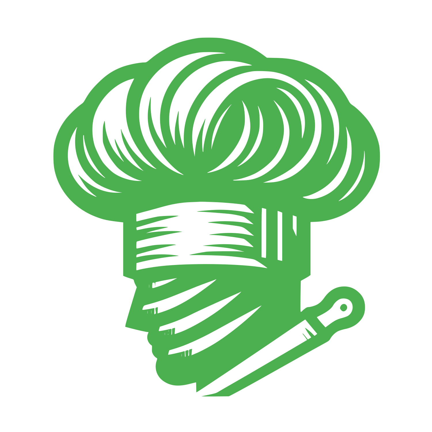 Chef Hat and Knife Logo #4CAF50
