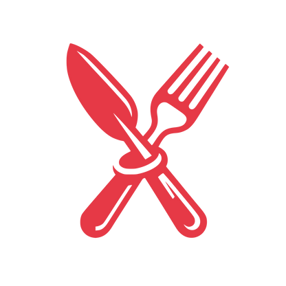Fork and Knife Logo #E63946