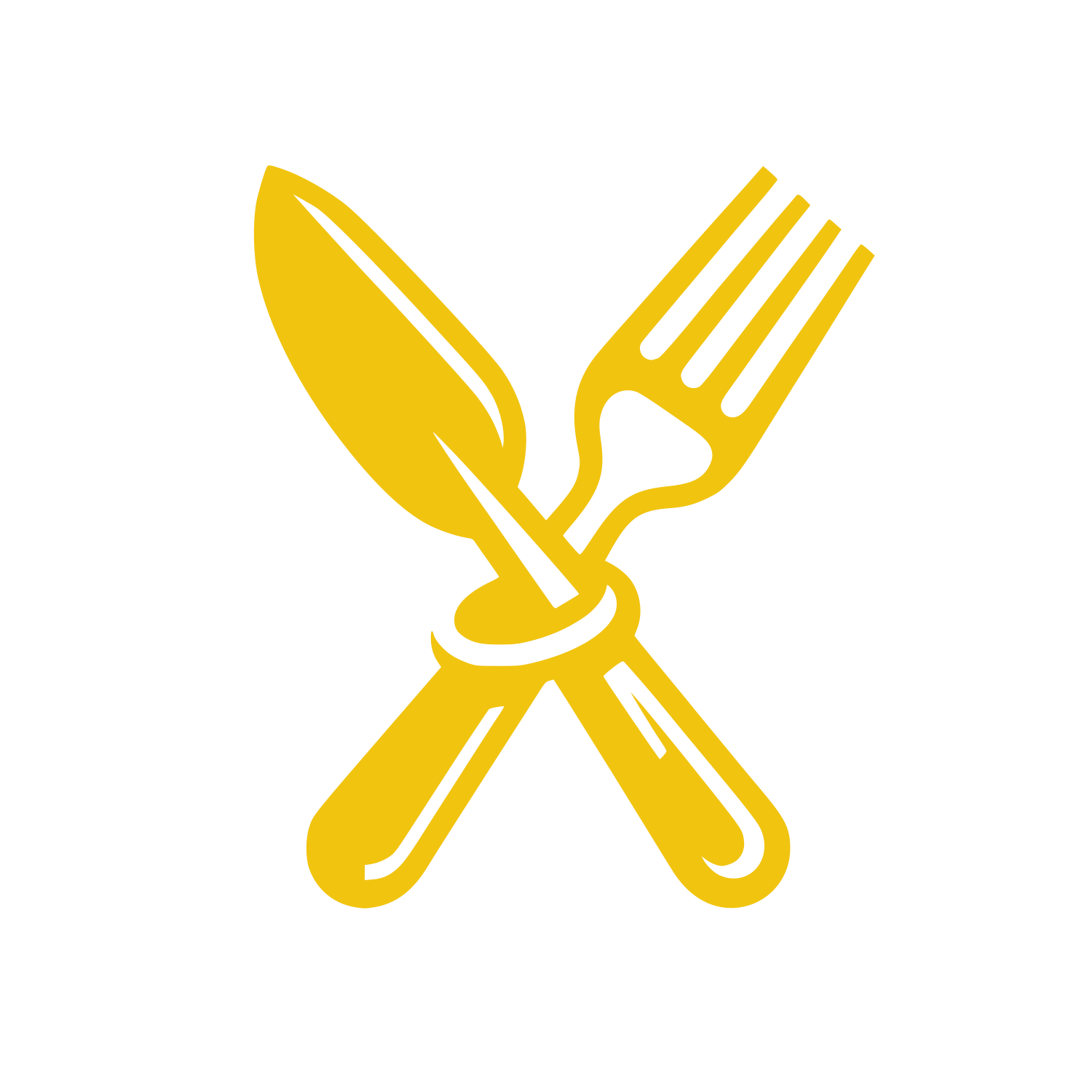 Fork and Knife Logo #F1C40F