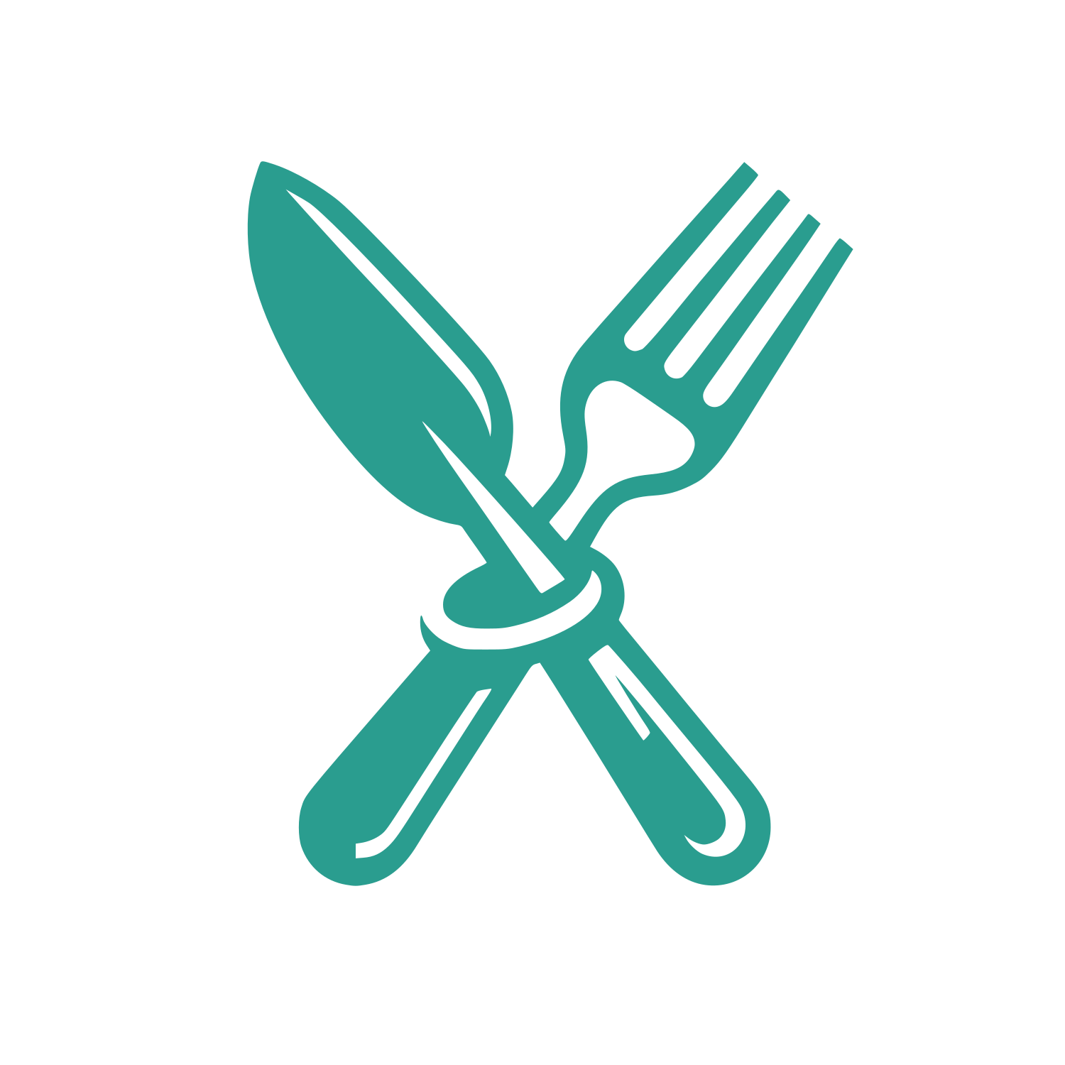 Fork and Knife Logo #2A9D8F