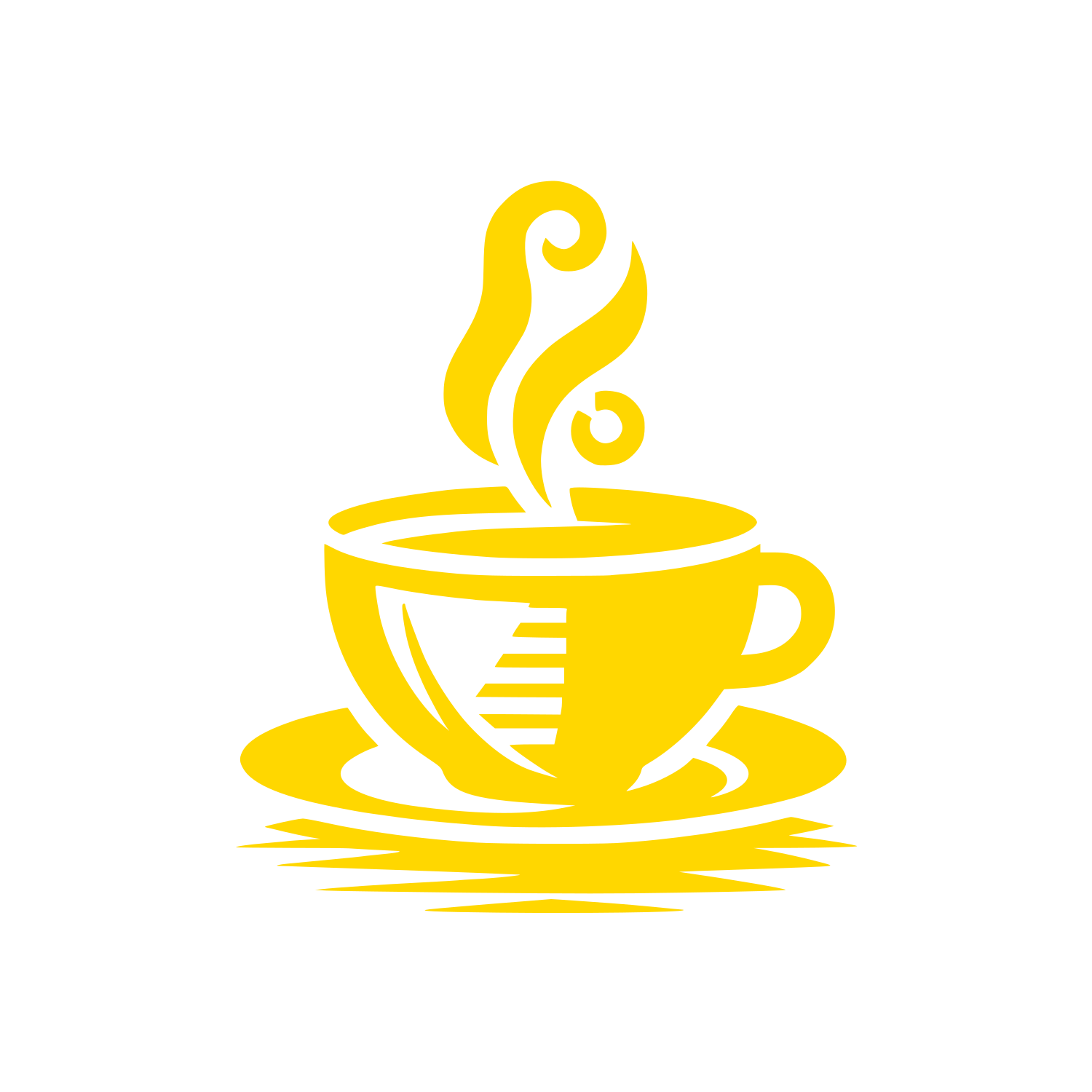 Steaming Coffee Cup Logo #FFD700