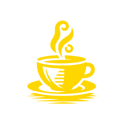 Steaming Coffee Cup Logo #FFD700