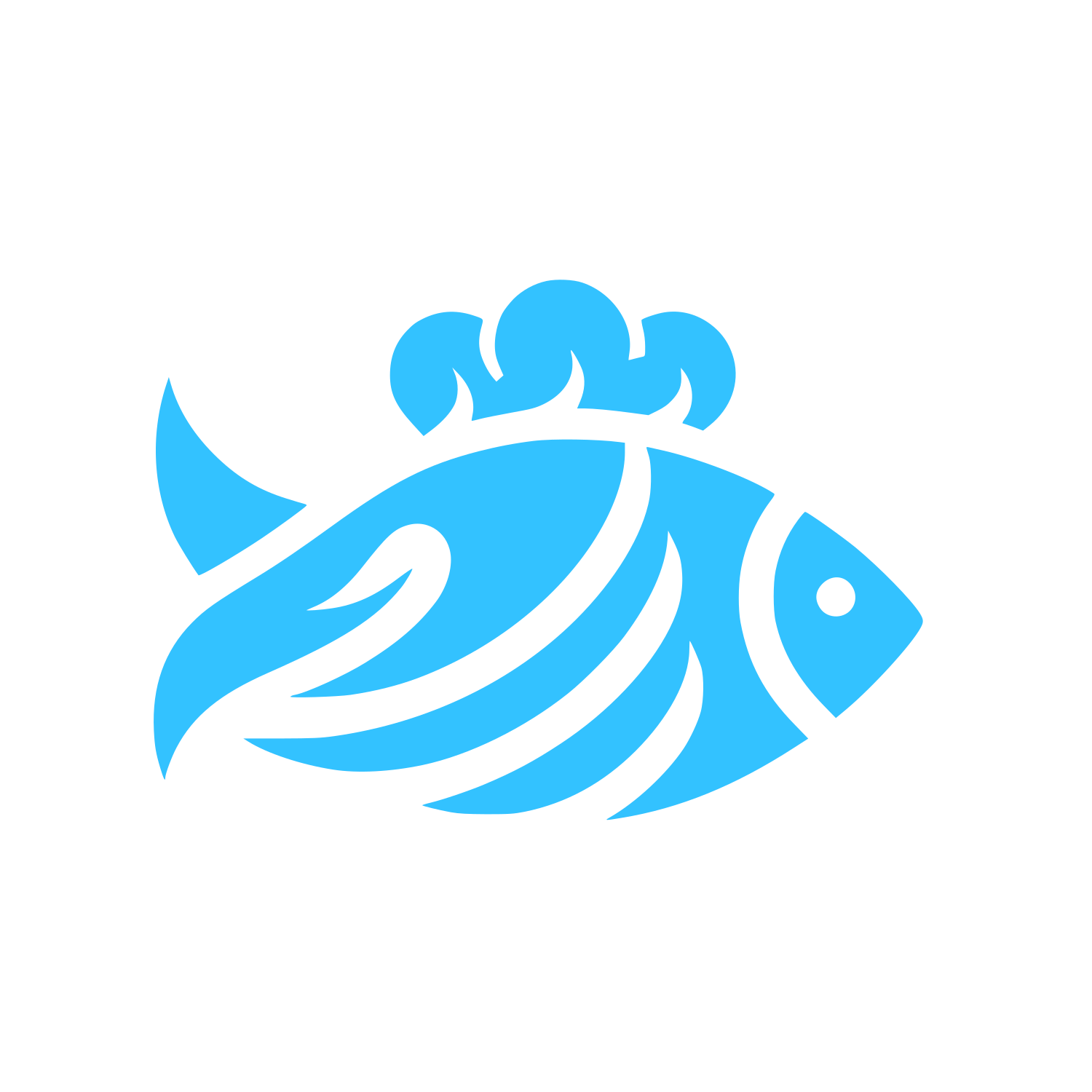 Abstract Fish Logo #33C2FF
