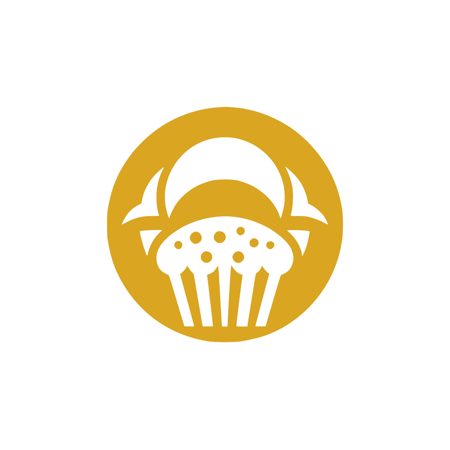Muffin Circle Emblem Logo #DAA520