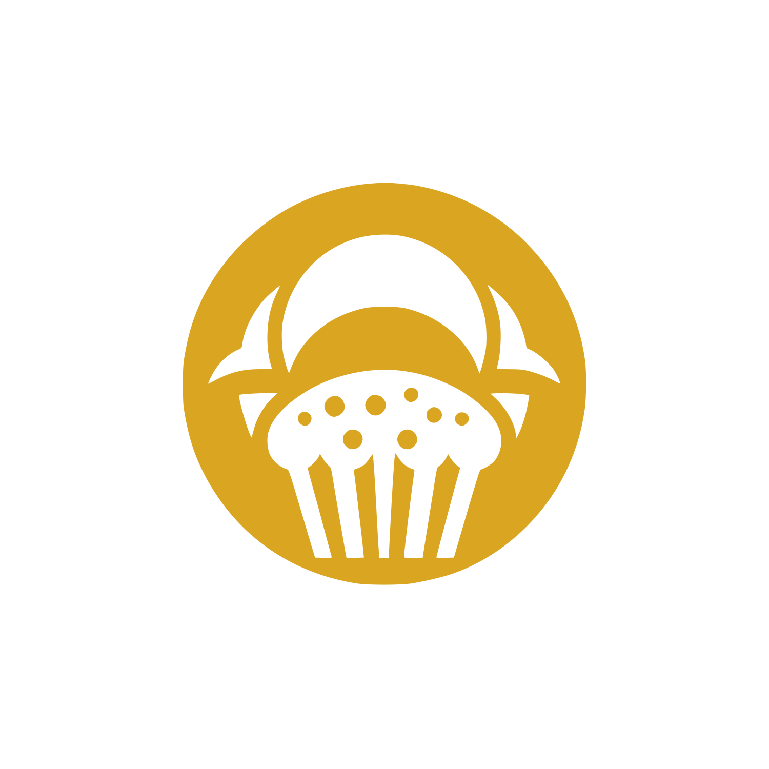 Muffin Circle Emblem Logo #DAA520