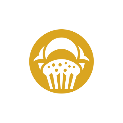 Muffin Circle Emblem Logo #DAA520