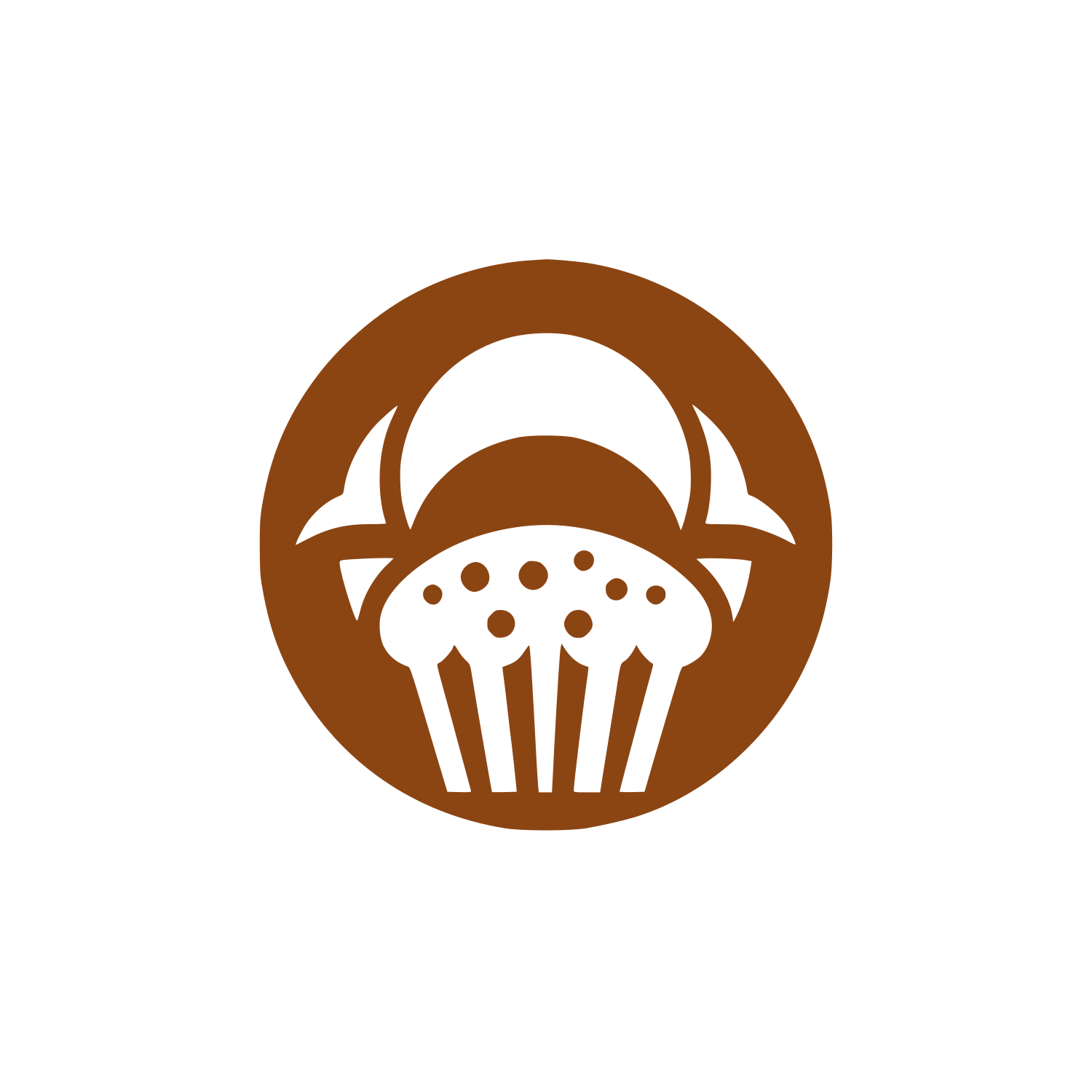 Muffin Circle Emblem Logo #8B4513