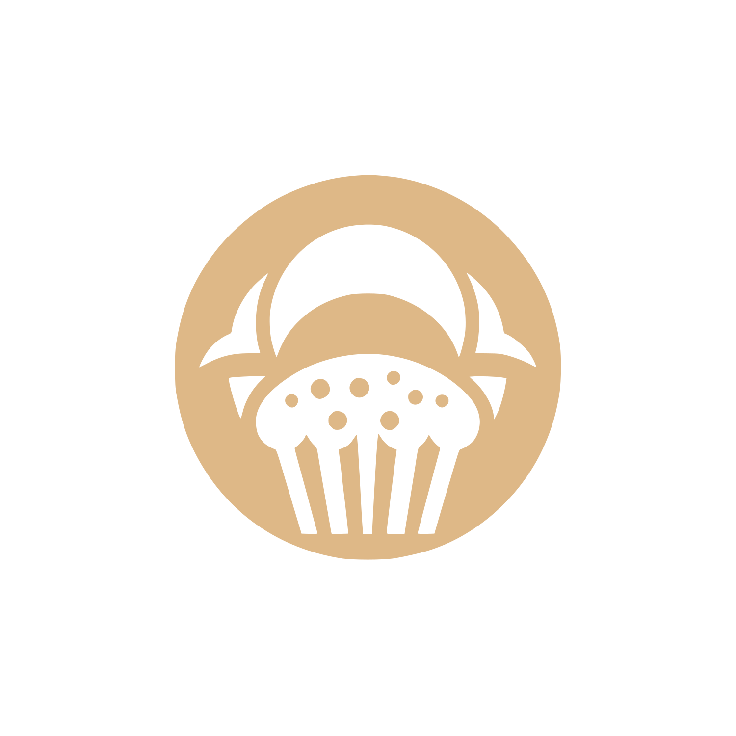 Muffin Circle Emblem Logo #DEB887