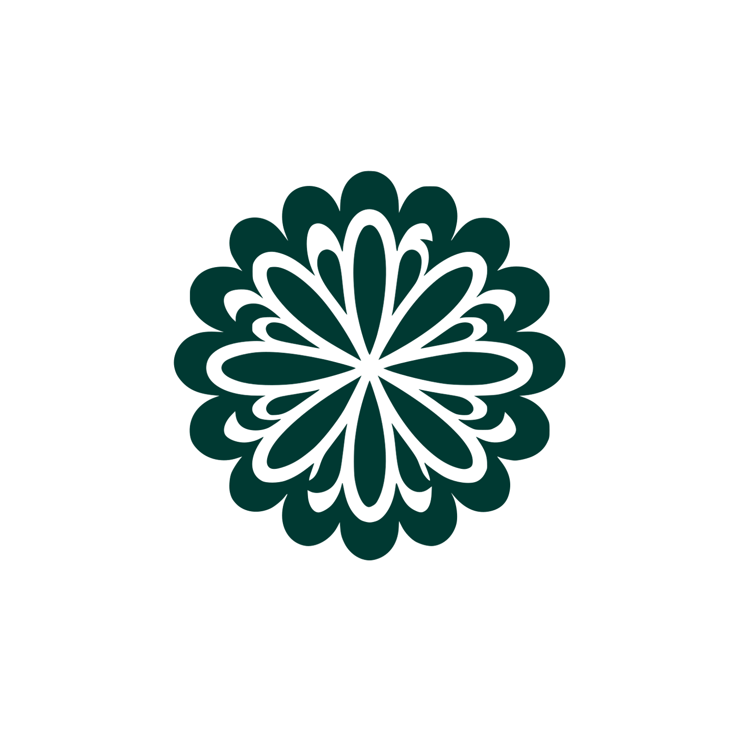 Chrysanthemum Flower Logo #003932