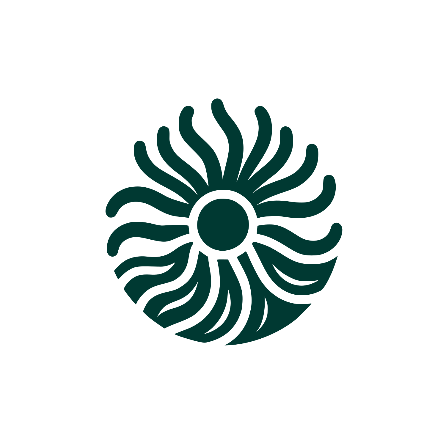 Bold Sun Logo #003932