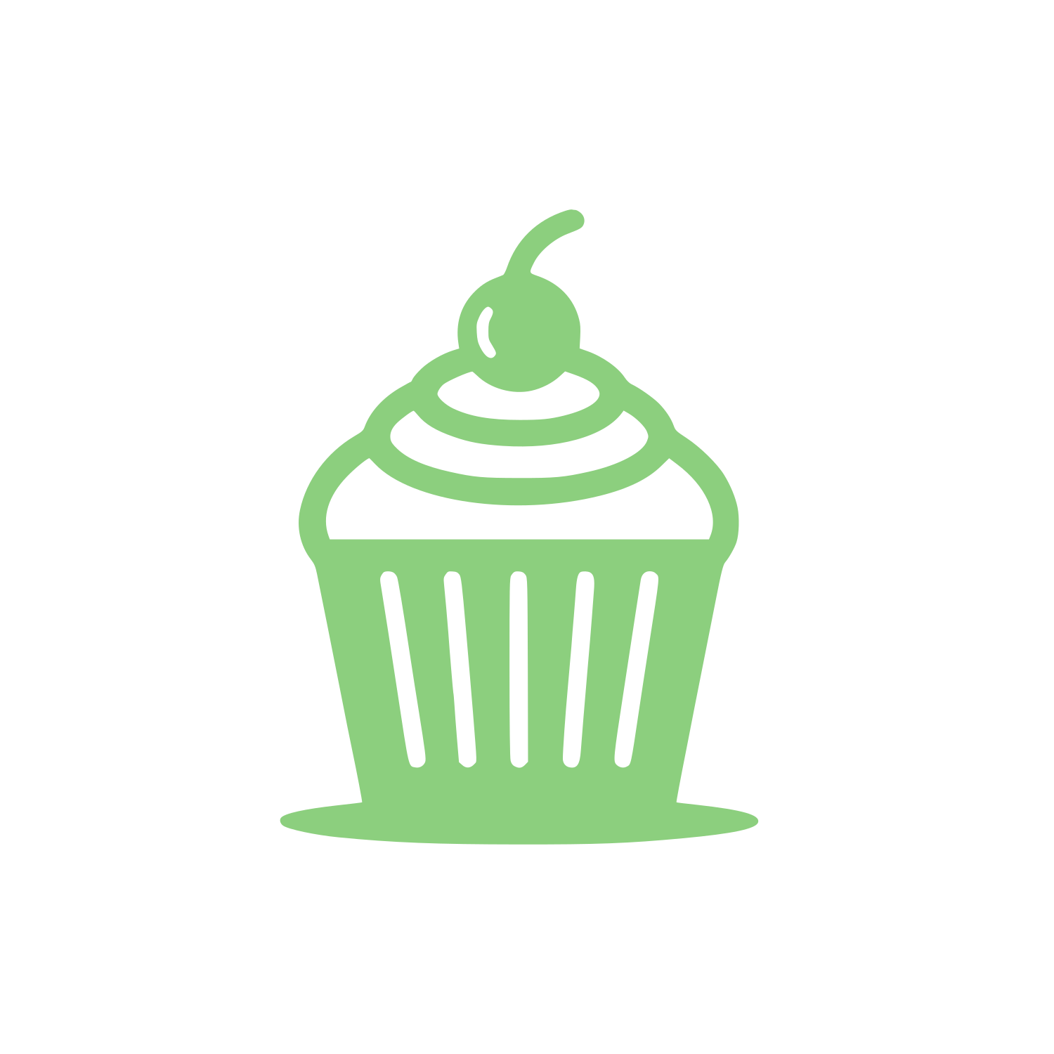 Cupcake Cherry Logo #8CCF7E