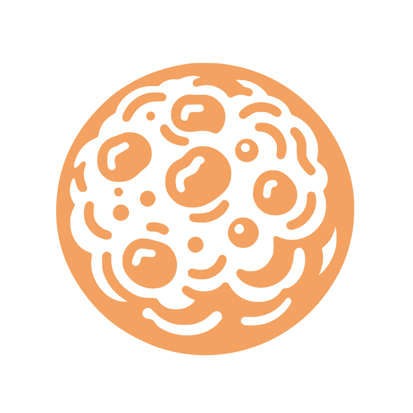 Cell Pattern Circle Logo #F4A261